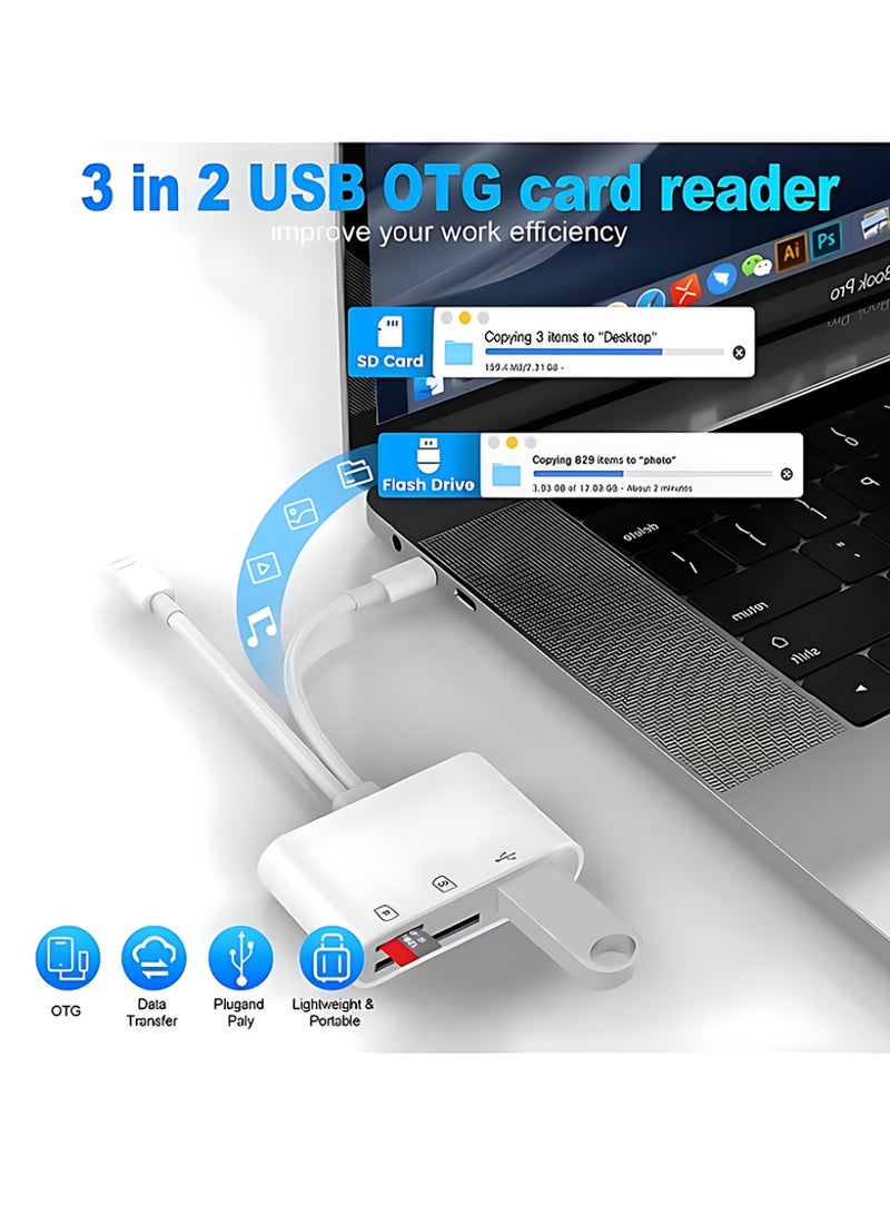 CLAVON قارئ بطاقة SD لجهاز iPhone، قارئ بطاقة USB C MicroSD 3 في 2، محول Micro SD إلى Type C مع فتحة بطاقة SD/TF، عارض بطاقة الكاميرا قارئ بطاقة SD لجهاز iPad/Huawei/iPhone 15 - Image 3